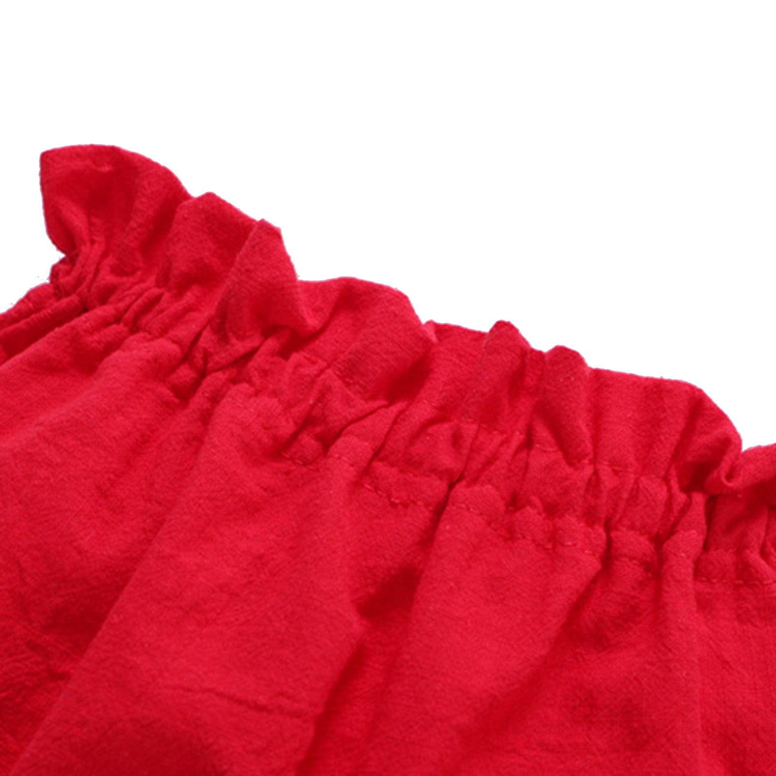 Zanarzt Toddler Summer Clothes Girls Toddler Baby Girl Clothes Summer Outfits Ruffle Sleeveless Shirt Kid Short Set for Girl Red,12-18 Months