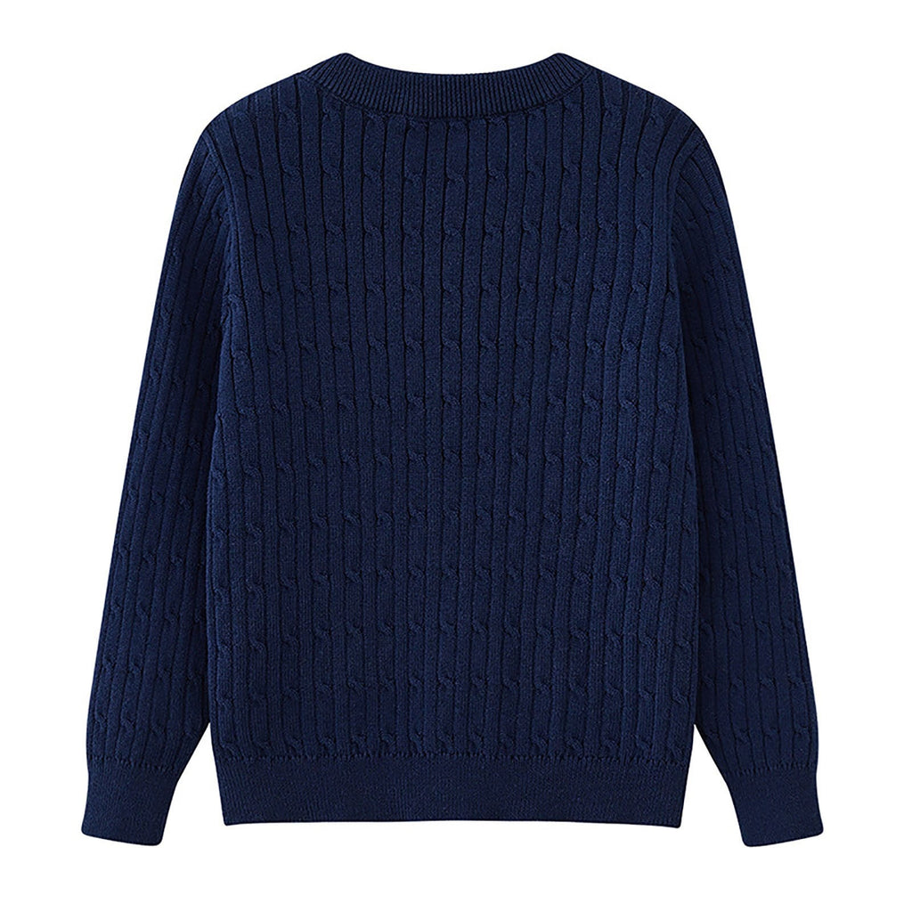 NIEWTR Girls Crewneck Cardigan Long Sleeve Children Button Cotton Sweater Sweaters for Little Girls Cardigan Sweater，7-8 Years，Blue