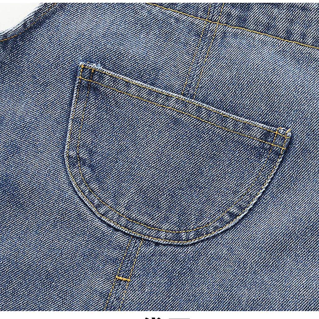 Posijego Toddler Baby Boy Girl Denim Overalls Sleeveless Spaghetti Straps Jean Jumpsuits with Pockets