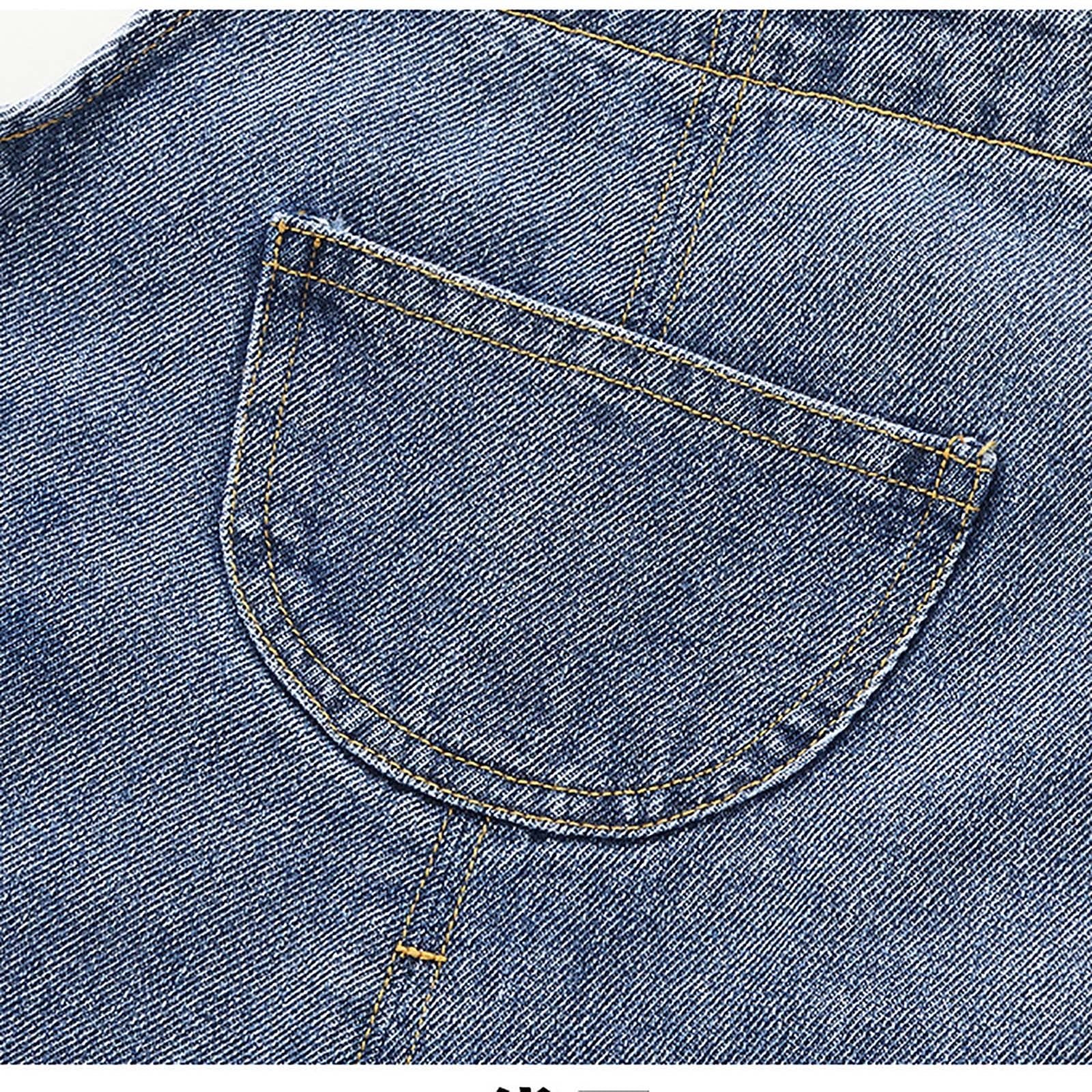 Posijego Toddler Baby Boy Girl Denim Overalls Sleeveless Spaghetti Straps Jean Jumpsuits with Pockets