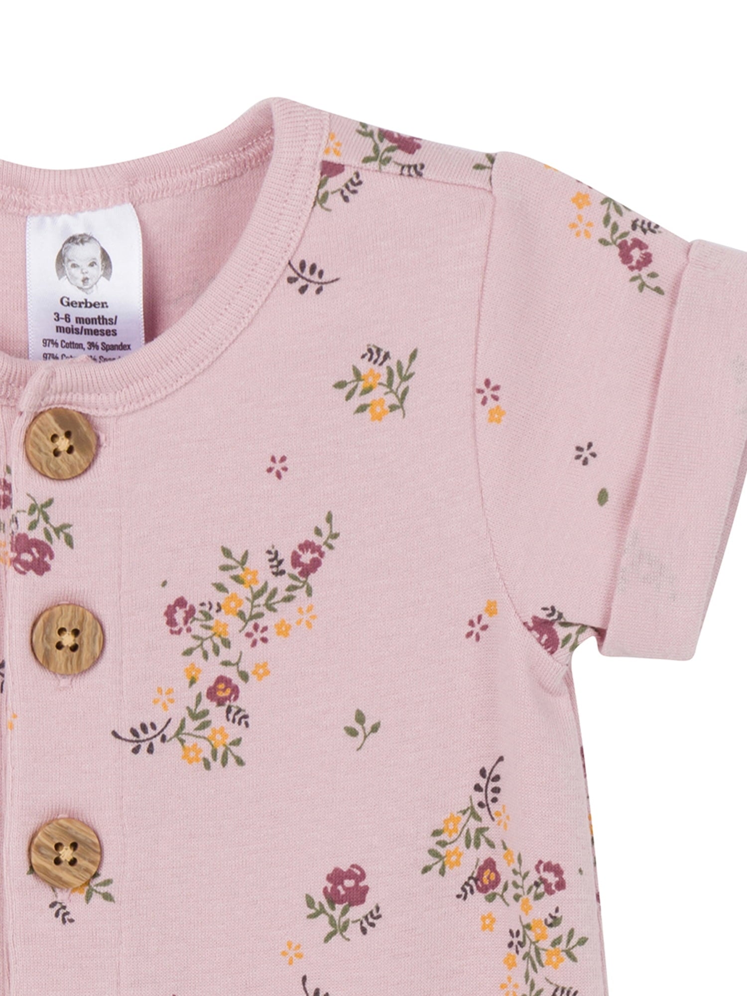 Gerber Baby Neutral Rompers, 2-Pack, Sizes Newborn - 24 Months